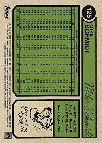 2020 Topps Archives 125 Mike Schmidt NM-MT Philadelphia Phillies Baseball
