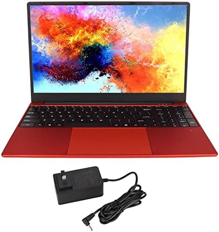 Zyyini 15,6in Laptop, Big Red Notebook Computador com Touchpad Digital, 8 GB de RAM 128 GB SSD HD Screen