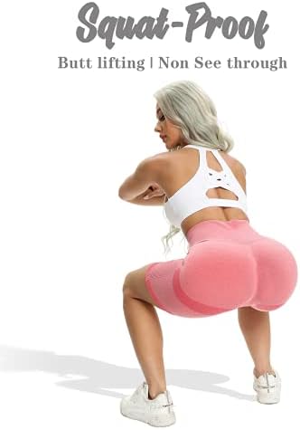 Fittoo Women Feminless Scrunch Butt Lift Biker Shorts Cantura Alta Cintura Contorno Treino de Yoga Ginástica