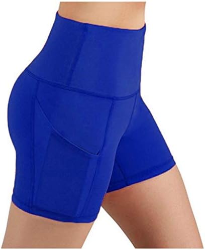 shorts de ioga feminino lcepcy com bolsos profundos para o telefone, barriga de barriga High Shorts de treino