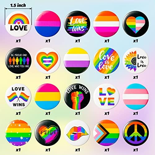 Dvbonike Rainbow Gay Pride Pins Buttons Parada Conjuntos de acessórios para LGBT