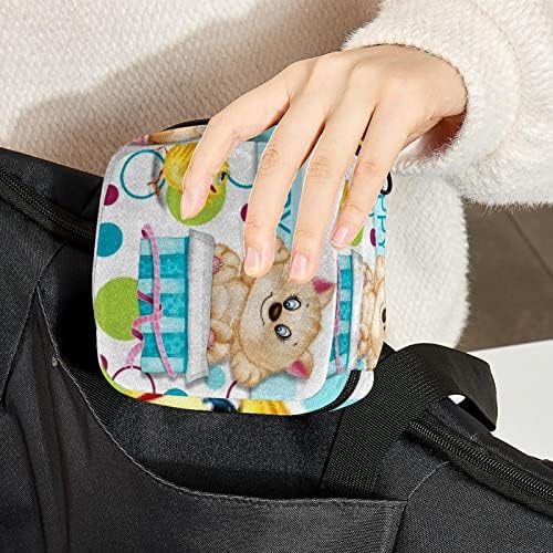 Bolsa de maquiagem de gato, bolsa de cosméticos, bolsa de higiene pessoal portátil para mulheres