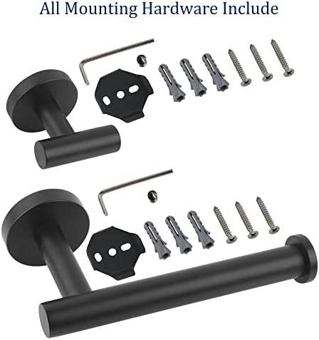 Conjunto de hardware do banheiro preto foste, aço inoxidável premium de 3 peças incluem suporte de