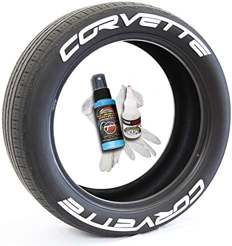 Adesivos de pneus Kit de letras de pneus Corvette com cola - dimensionamento personalizado e cores