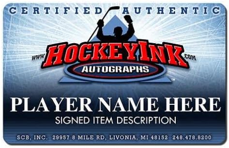 Martin Lapointe assinou o Puck de Chicago Blackhawks - Pucks autografados da NHL