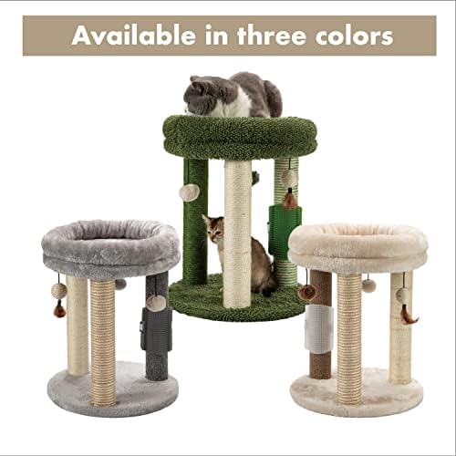 MECOOL 4In1 Árvore de gato pequena, postagem de arranhões com cama de gato macia da torre, postes