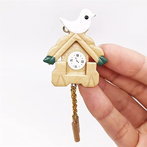 Dbylxmn Love Sculpture Wooden Simulation Mini Bird Doll Clock Clock House Modelo Modelo de Desktop