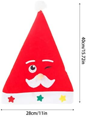 Abaodam 2pcs chapéu de Natal Old Man Eyes Barba Bordado Chapéu Cartoon para Adult Red Usado para celebrar o Natal