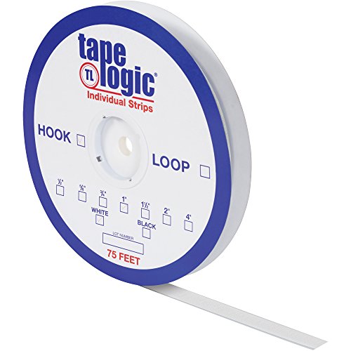 Caixas Fast Tape Logic® Tiras de fita individual, gancho, 1 x 75 ', preto