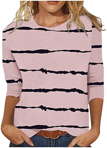 Tee gráfica outono feminino verão 3/4 manga 2023 roupas de algodão da moda Trendy Crew pescoço de shirt solto