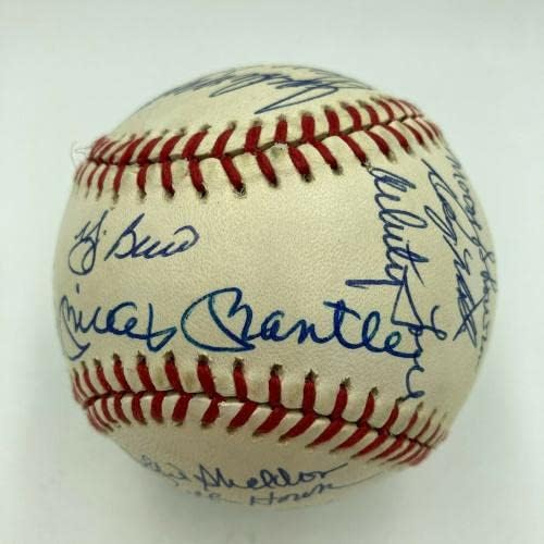 1961 New York Yankees World Series Champs Team assinou Baseball Mickey Mantle JSA - bolas de beisebol