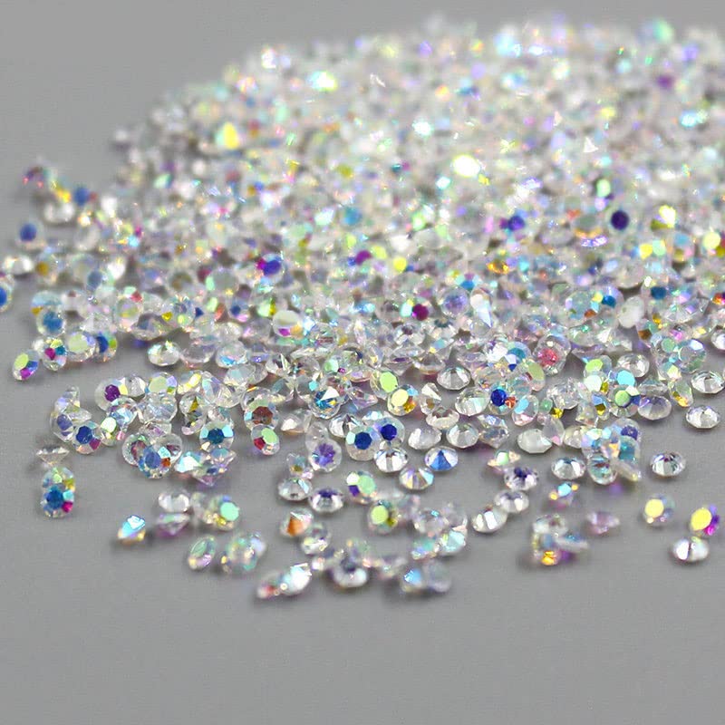 5000 PCs Mini Cristais de vidro de 1,2 mm Diamante Iridescente Rhinestones Long AB Shine como Swarovski