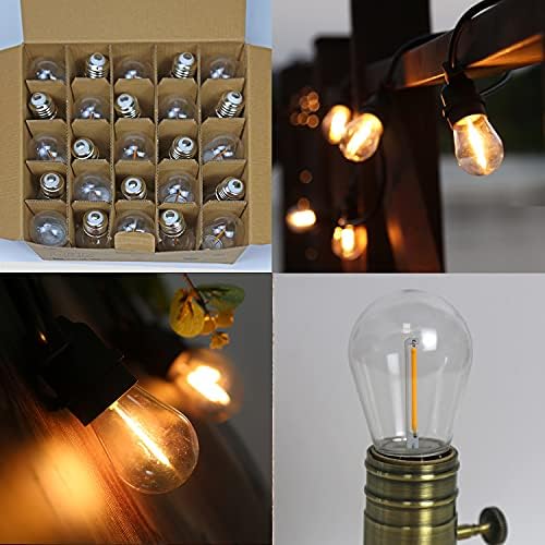 Myemitting S14 Bulbos de substituição para luzes de cordas externas, lâmpadas LEDs à prova de estacas