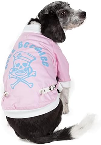 Life Pet Life Varsity Buckled Dog Casat - Sweater de cachorro de algodão com guarnições e detalhes