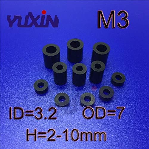 Parafuso 1000pcs/lote m3 Black Abs Nylon Spacer redondo/staping redondo Spacer M3L Comprimento = 2 ~ 10mm