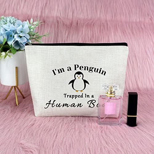 Presentes de pinguim para mulheres Meninas Bolsa de maquiagem engraçada Penguin Presente Gift Animal