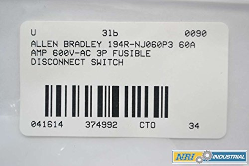 Allen Bradley 194R-NJ060p3 60A AMP 600V-AC 3P Switch de desconexão fusível B374992
