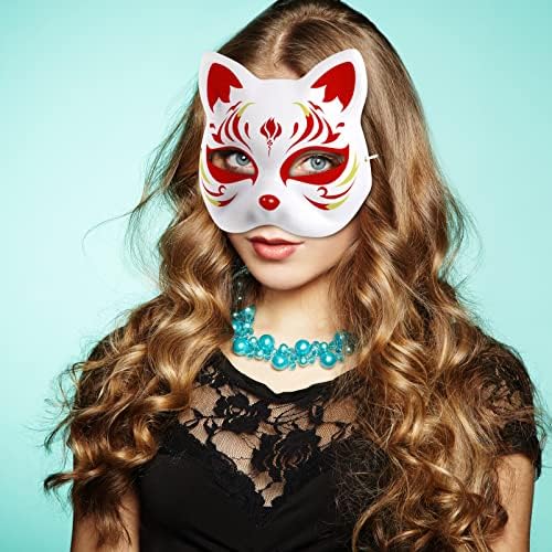 Máscara de gato de 10pcs, máscara máscara máscara máscara máscara de halloween máscara de máscara branca máscara
