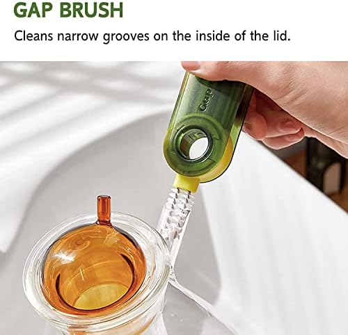 Brush de limpador de lacunas de garrafas de 3 em 1 em 1, minúscula escova de detalhes de tampa de tampa, escova