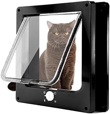 Pattepoint Black Cat Portas de travamento de 4 vias de gato grande com ímãs, instalação fácil de porta de gato