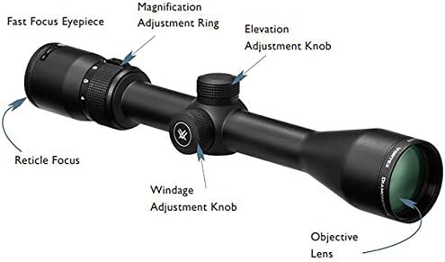 Vortex óptica Diamondback 2-7x35 Rimfire, segundo riflescopo de plano focal-retículo V-Plex, preto