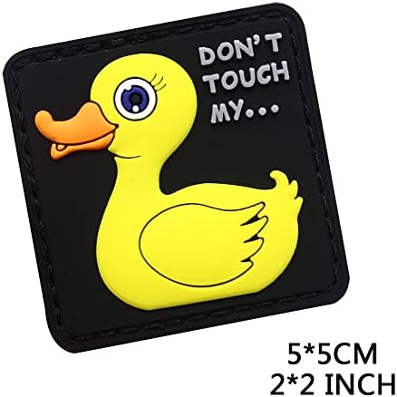 3d pvc engraçado pato de desenho animado Don't Touch My.BrutB Patch Brandges Badges emblem
