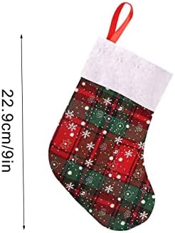 XIOS Decoração de Natal 2022 Meias de Natal Bolsa de Presente Bolsas de Candy Socks Snowflake