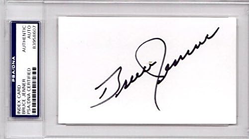 Bruce Jenner assinado - Cartão de índice de atletismo e campo autografado de 3x5 polegadas - também