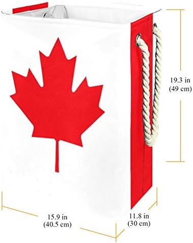 Deyya Canadá Bandeira Cestas de lavanderia cestam altas resistentes dobráveis ​​para crianças