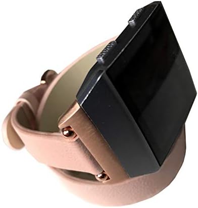 Nickston Pink Double Wrap Leather Band compatível com Fitbit Ionic Smartwatch duas vezes em torno do pulso