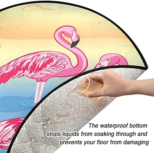 VISESUNNY Pink Flamingo Animal de Natal Tree Tree Stand Protetor de piso Protetor absorvente Tree Stay Bande