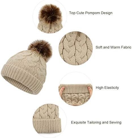 Durio Baby Girl Hats Knit Baby Inverno Chapéu fofo Beanies para meninas Meninos grossos quentes de criança chapéu