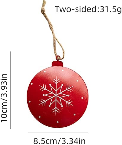 Christmas Pingente Decorativo Árvore de Natal Pingente Decorativo Ferro Estrela Neve Árvore de Natal Vermelha