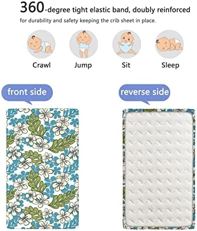 Luau com tema de mini folhas de berço, lençóis mini-berços portáteis folhas de colchão de colchão macio para criança