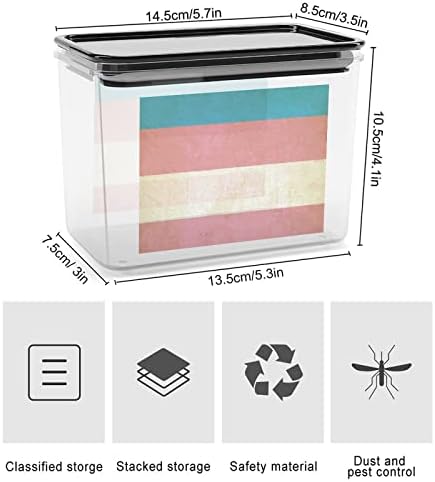 Caixa de armazenamento de bandeira de bandeira vintage Caixa de contêiner de organizador de alimentos plástico