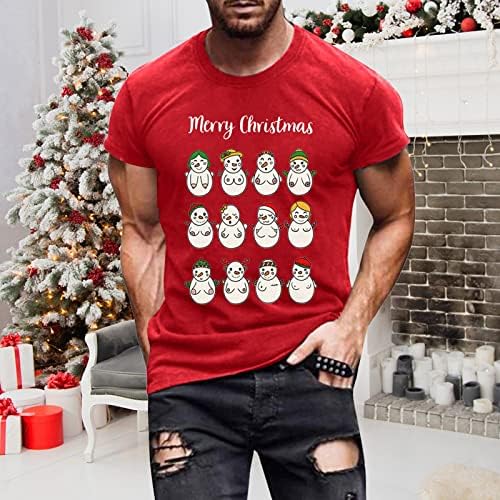 ZDDO Christmas Camisetas de manga curta para homens, figurões de impressão de Natal feio, treino gráfico