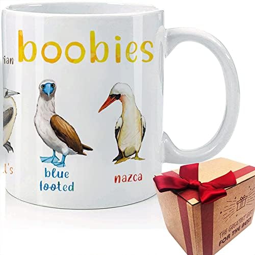 Suuura-oo engraçado Boobies caneca de café, novidade para aves a pássaros que assistem a canecas, engraçados