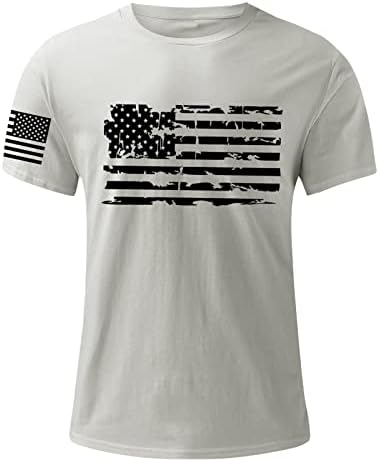 BMISEGM Summer Tee Camisetas Mens mensagens Independência Bandeira Casual Casual e confortável Tripn camisetas