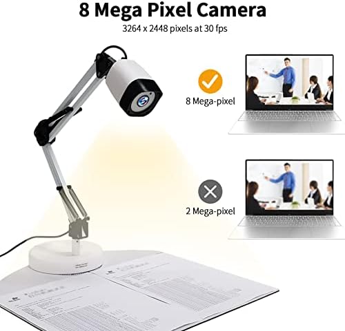 Câmera de documentos XIXIAN USB, 2 em 1 Scanner de documentos Câmera e webcam com foco automático