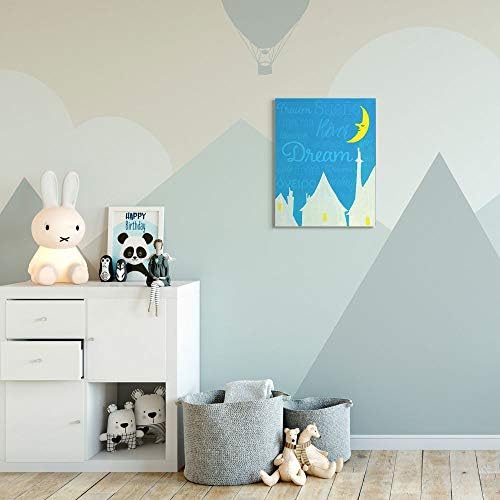 Stuell Industries Dream Home Moon Blue Kids Bursery Painting, Design by Artist The Saturday Evening