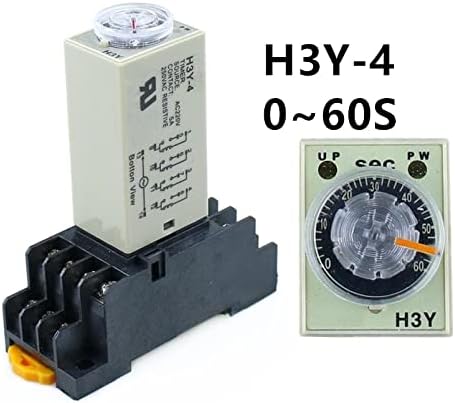 Bholsa H3Y-4 0-60S Power OnTime Time Timer DPDT 14PINS H3Y-4 DC12V DC24V AC110V AC220V