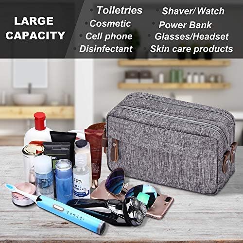 Bolsa de higiene pessoal de Sellyfelly para homens, bolsa de barbear de kit de lona dopp para acessórios