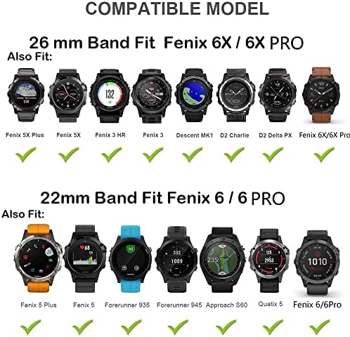 Vevel 26 mm 22mm Watch Watch Band para Garmin Fenix ​​6x 6 Pro 5x 5 Plus 3 HR 935 Enduro Straps Silicone