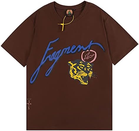 Mens camiseta Lightning Tiger Letter Print Camise