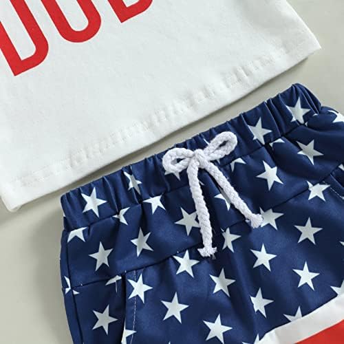 Quarto de julho, roupas de bebê All America Dude Shirt and Shorts Conjunto de 2pc Roupas de menino de