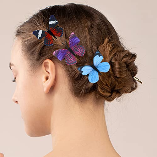 Nasama 20 peças Clipes de cabelo borboleta clipes coloridos de borboleta barretas meninas clipe de penteado de