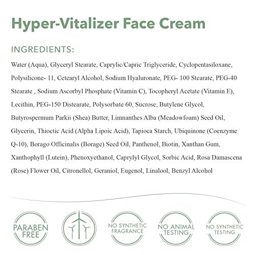 Creme de hiper -vitalizante emerginc - hidratante facial antioxidante - ácido alfa -lipóico, ácido hialurônico