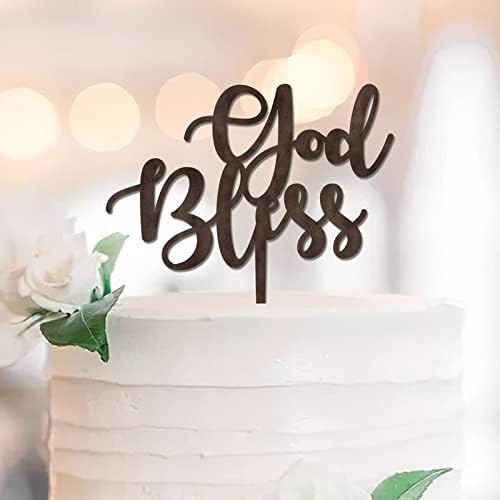 Deus abençoe o bolo de casamento de noivado Capfeistas personalizados rústicos para casais para o casamento de