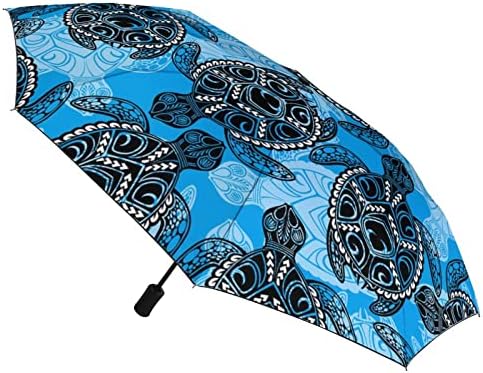 Tartarugas oceânicas Viagem Guarda -vento 3 Foldas Automóvel Aberta Close Dobing Umbrella para homens