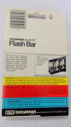 Sylvania Blue Dot Flash Bar, FlashBar -10 Guarenteed Flashes com indicadores de flash nOS